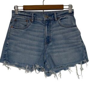 AE American Eagle High Rise Cutoff Jean Shorts Womens 4 Stretch Denim Cotton